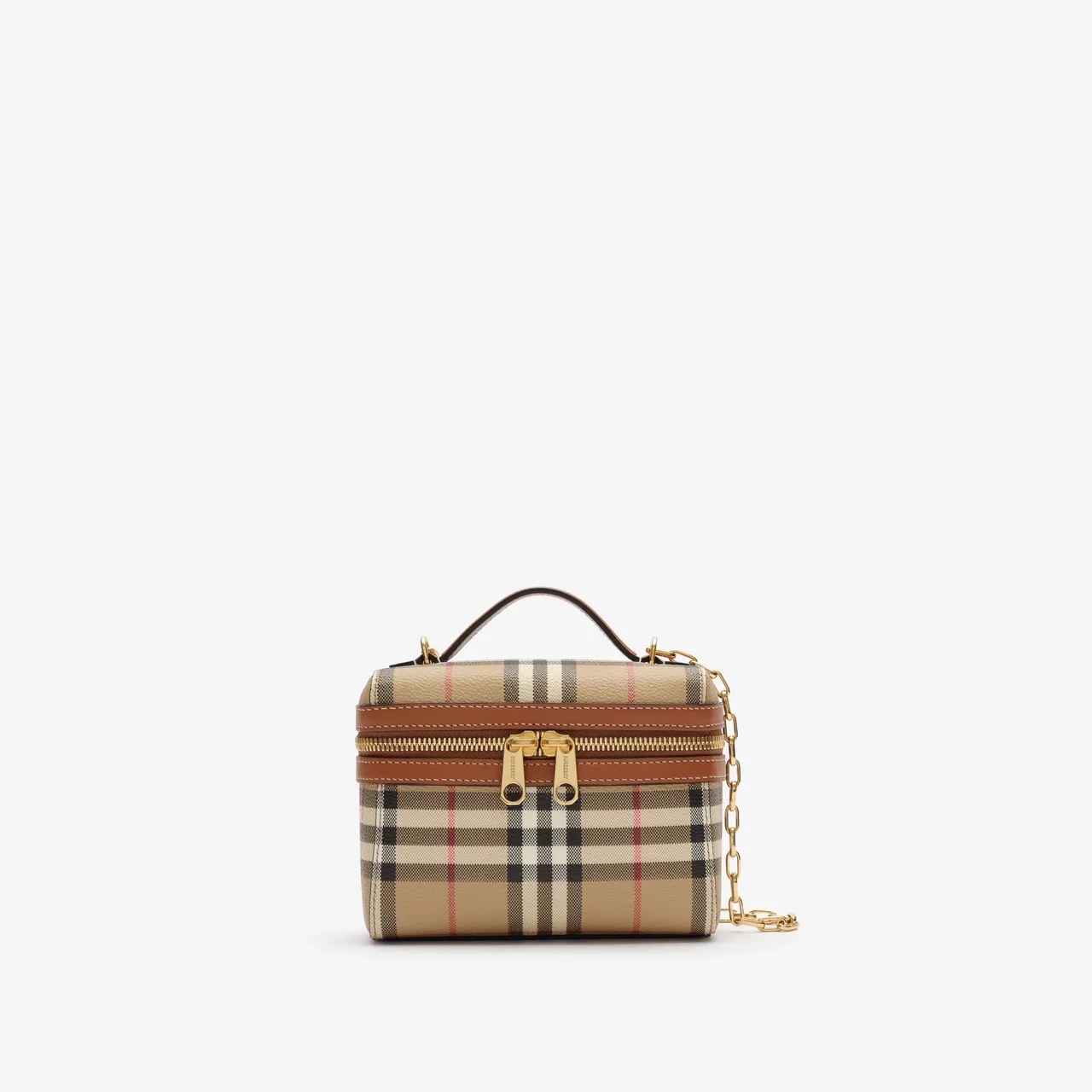 Burberry典藏米色迷你格紋Vanity包，3萬9900元。品牌提供
