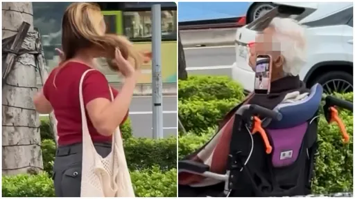 女移工遭爆「拿輪椅長者當手機架」　影片瘋傳網炸鍋：也拿這種品質顧小孩？