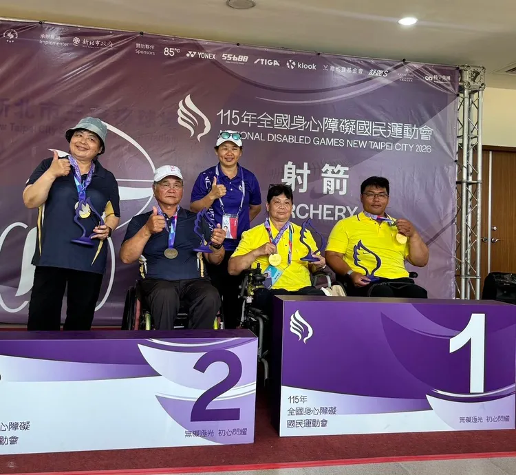 桃園市射箭隊奪金選手。體育局提供