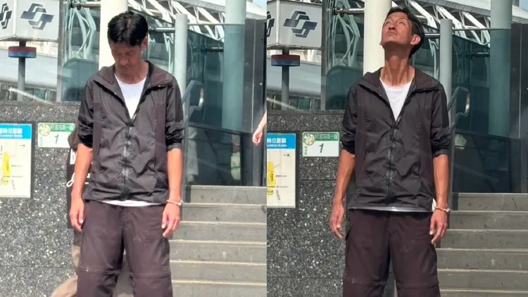 唐治平去年被目擊時已經非常瘦，現在胃口不好更瘦了。資料照、讀者提供