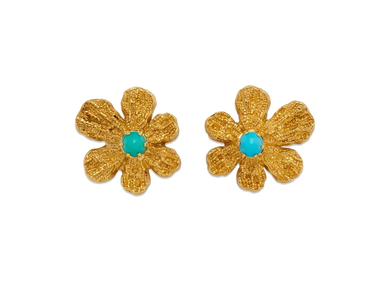 CHAUMET paire de clips d’oreilles fleurs花卉耳環。Chaumet Pauline Guyon提供