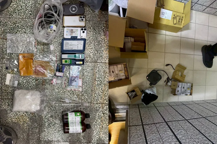 專案小組追查毒品來源，在高雄逮到37歲吳男，發現他竟用感冒藥煉毒。檢方提供