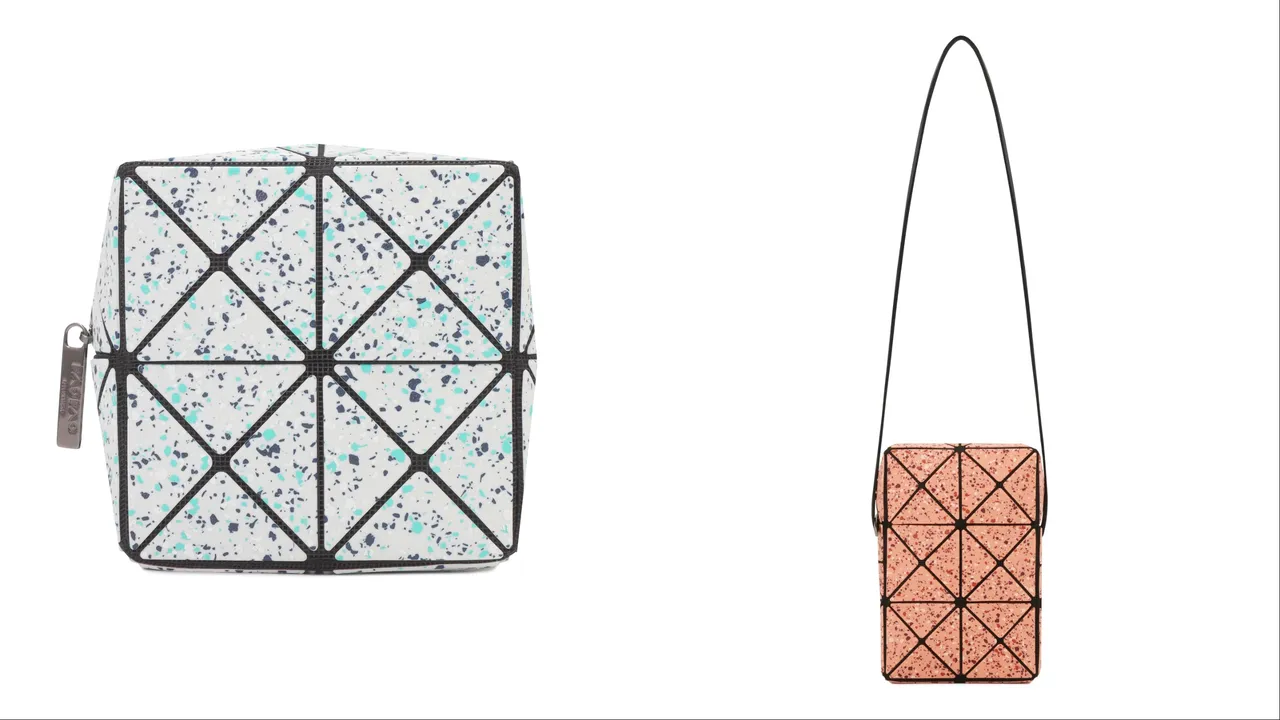 BAO BAO ISSEY MIYAKE CITY化妝包（左）9200元、CITY S側背包（右）1萬3600元。品牌提供