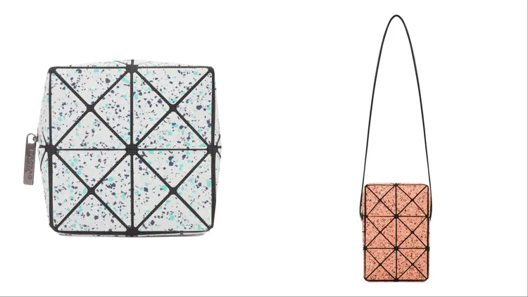 BAO BAO ISSEY MIYAKE CITY化妝包（左）9200元、CITY S側背包（右）1萬3600元。品牌提供
