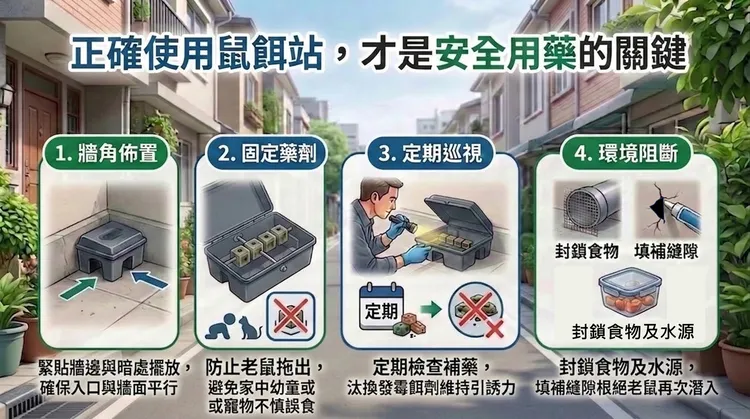 環境部宣導精準布餌與器材使用方式。環境部