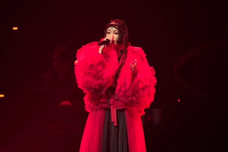 中島美嘉今晚被粉絲感動哽咽。彭欣偉攝