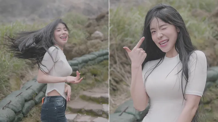 李多慧在登山階梯上跳舞。翻攝自李多慧YouTube