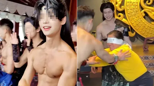 中國傳統文化？鮮肉猛男半裸擁抱女遊客惹議　樂園：目前零負評