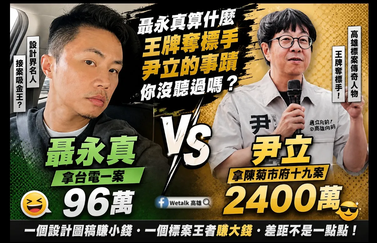 聶永真拿公標案只是小咖　高雄人舉都市傳說「他19標19中」