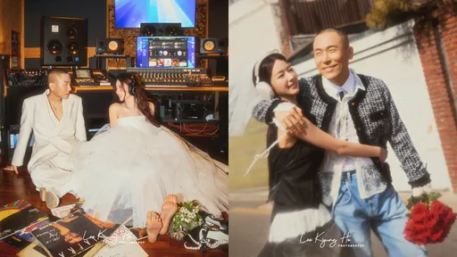 甜擁婚紗照首曝光！尹普美今嫁大9歲製作人　Apink到場見證獻唱