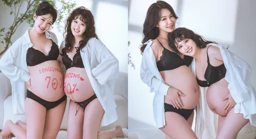 李又汝和女星閨密孕期差1個月　挺大肚合拍絕美孕婦寫真　