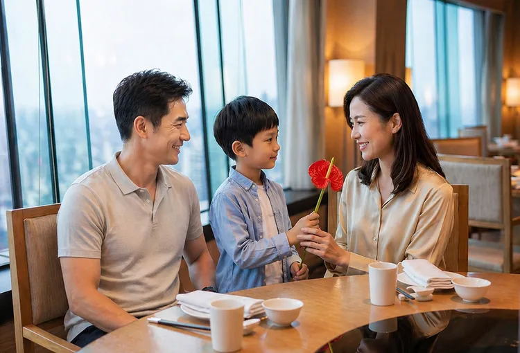 台南遠東香格里拉支持在地花農，採用台南火鶴花，實踐永續採購並降低碳足跡，於母親節週末期間至醉月樓用餐，即贈送媽媽台南在地火鶴花，為節日增添儀式感。台南遠東香格里拉提供