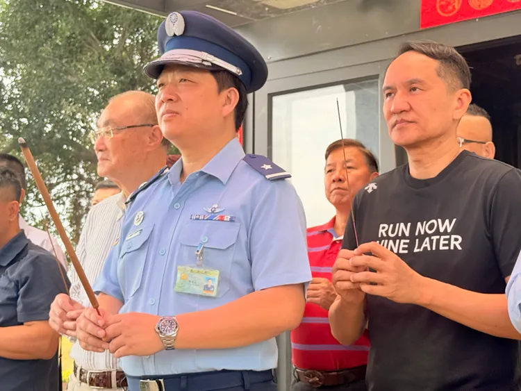 第一站戰術聯隊裡有軍營內罕見的池王廟。莊曜聰攝