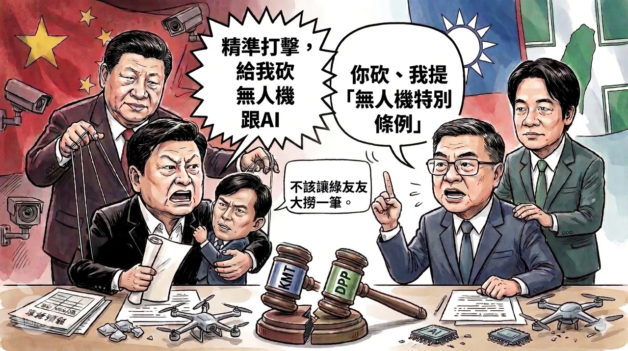 軍購變政爭口水！藍綠白淪互貼標籤