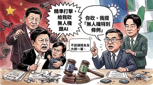 AI圖解｜軍購變政爭口水！藍綠白淪互貼標籤
