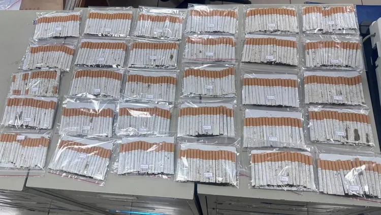 查獲5百支毒彩虹菸。桃園警分局提供