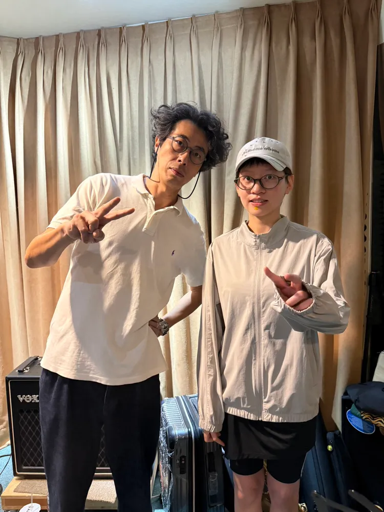 馬念先與陳嫺靜合影。Legacy傳音樂展演空間提供
