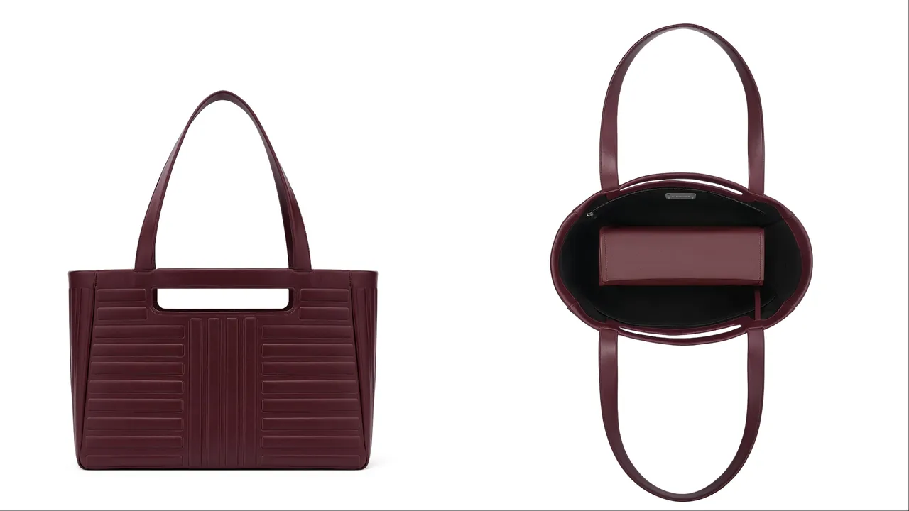 RIMOWA Groove系列Burgundy Red勃艮第红色托特包，6萬9200元。品牌提供