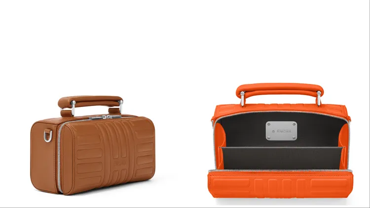 RIMOWAGroove系列干邑棕（左）、亮橙色小型斜背包（右），各3萬8600元。品牌提供