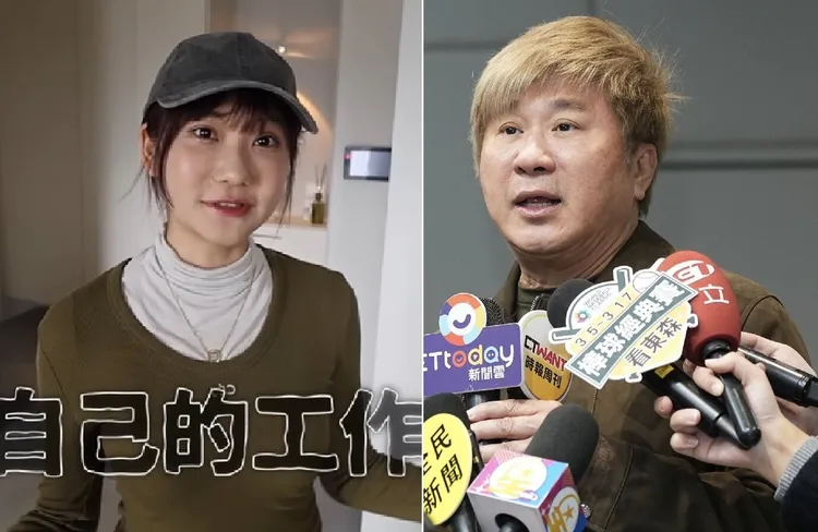 愛莉莎莎剛割完雙眼皮時，被網友認為撞臉胡瓜（右）。左圖翻攝自愛莉莎莎YouTube，右圖彭欣偉攝