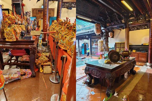 男子闖南屯萬和宮鬧事！掀翻供桌砸媽祖金身　現場一片狼藉