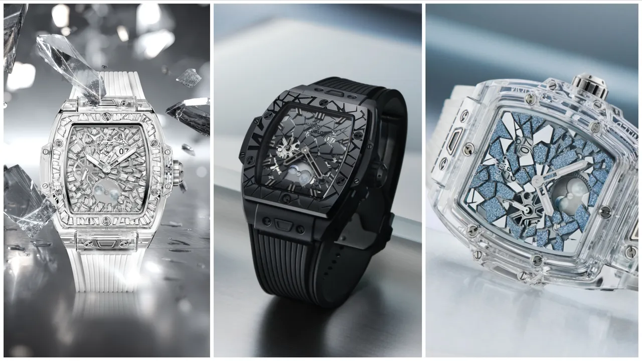 HUBLOT Spirit of Big Bang Impact月相腕錶系列新作，展現破碎與重組的視覺衝擊。品牌提供