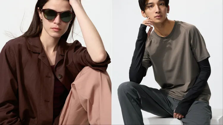 UNIQLO波士頓太陽眼鏡（左）優惠價490元、AIRism防曬無縫袖套（右）優惠價249元。品牌提供