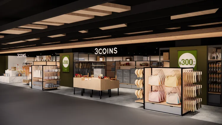 3COINS預計於8月進駐西門商圈。業者提供