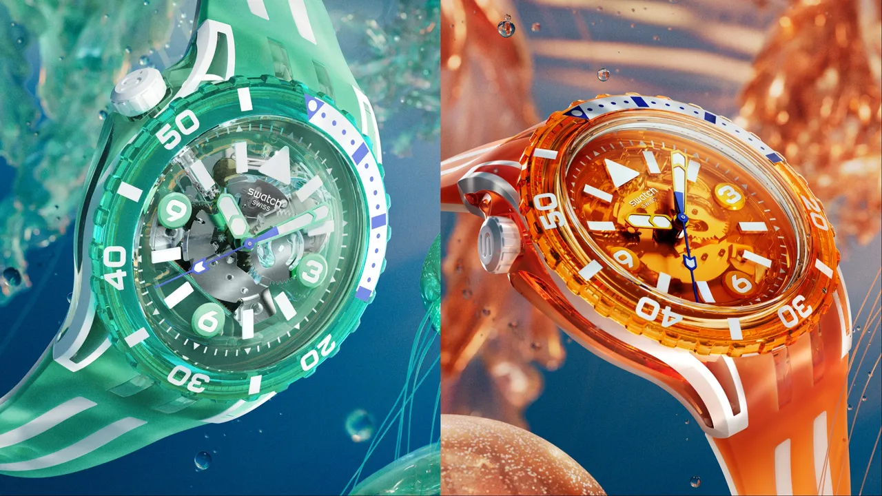 SWATCH SCUBAQUA系列推出活力新色。品牌提供