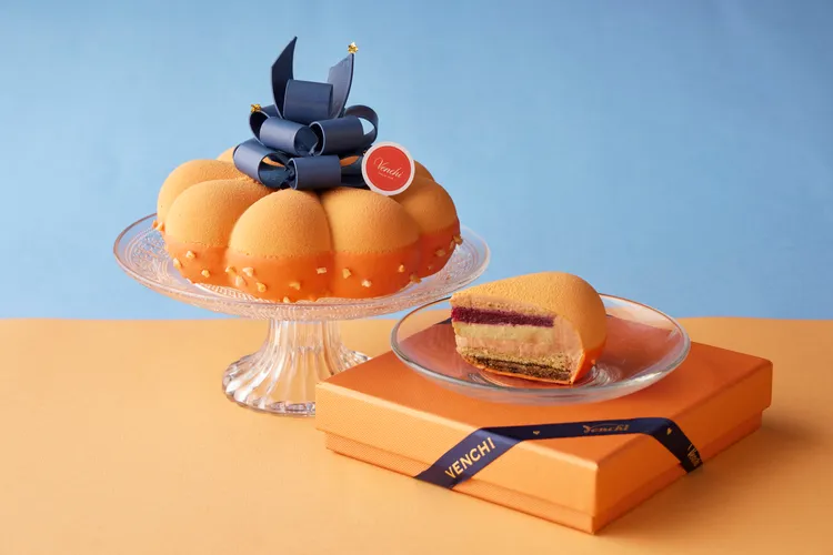 DRIP & DOUGH販售「可可緞舞」Venchi 牛奶巧克力蛋糕，五吋售價1680元，即日起至6/30販售。台北寒舍艾美酒店提供