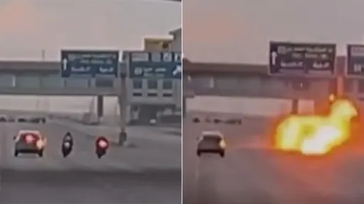 影片｜汽車突右偏釀禍　「兩重機相撞爆炸」騎士雙亡