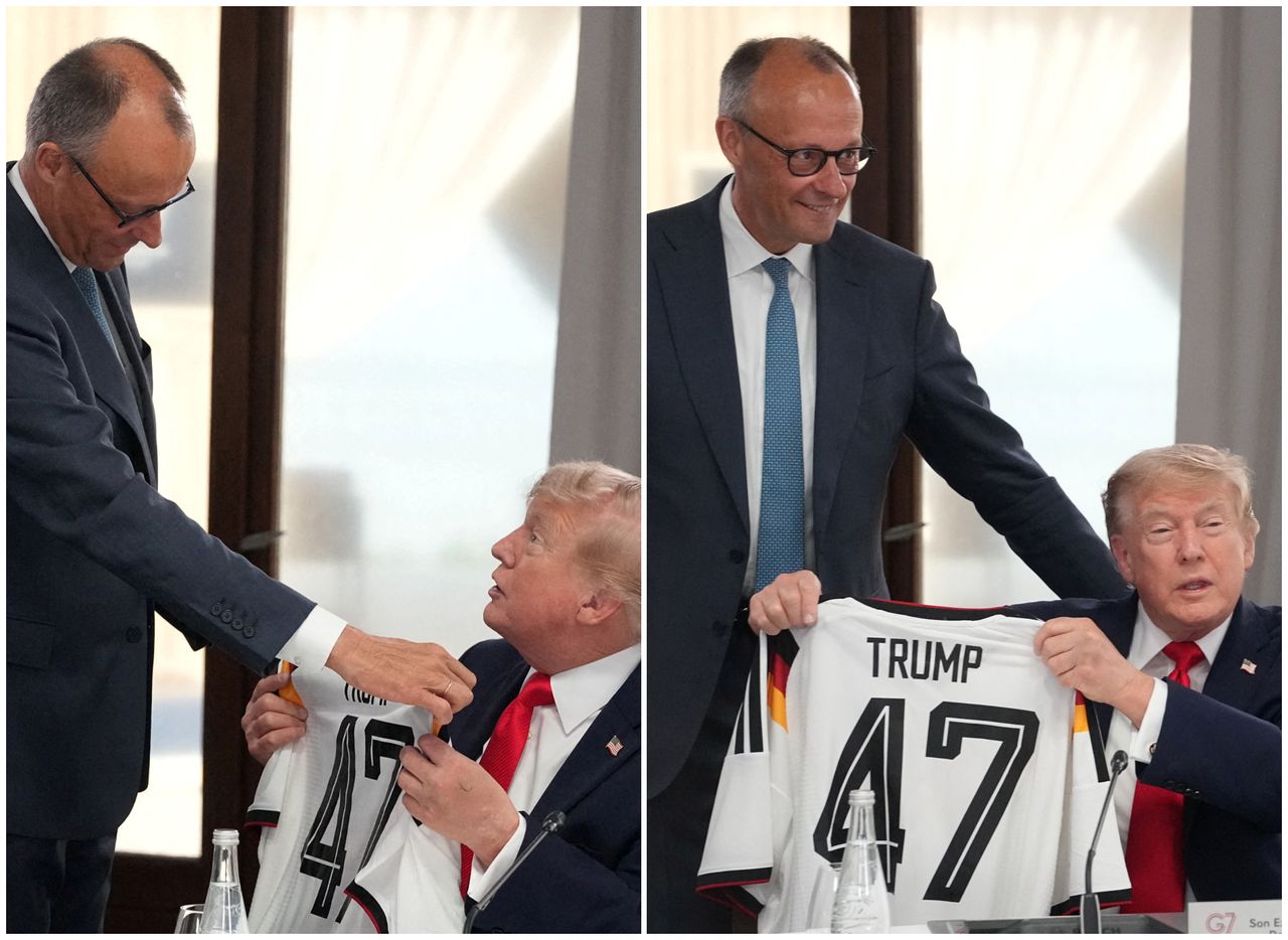 才批美國又送「Trump 47」球衣示好 德總理G7峰會補慶川普80大壽