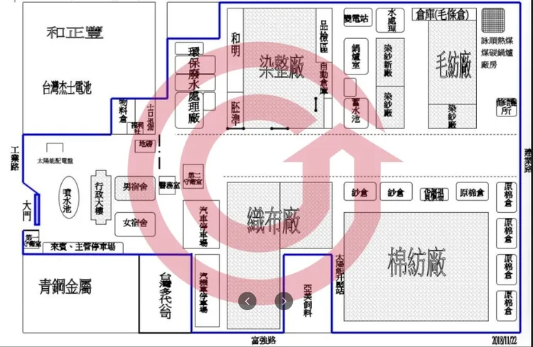 該筆地建物廠區配置圖。翻攝永慶官網