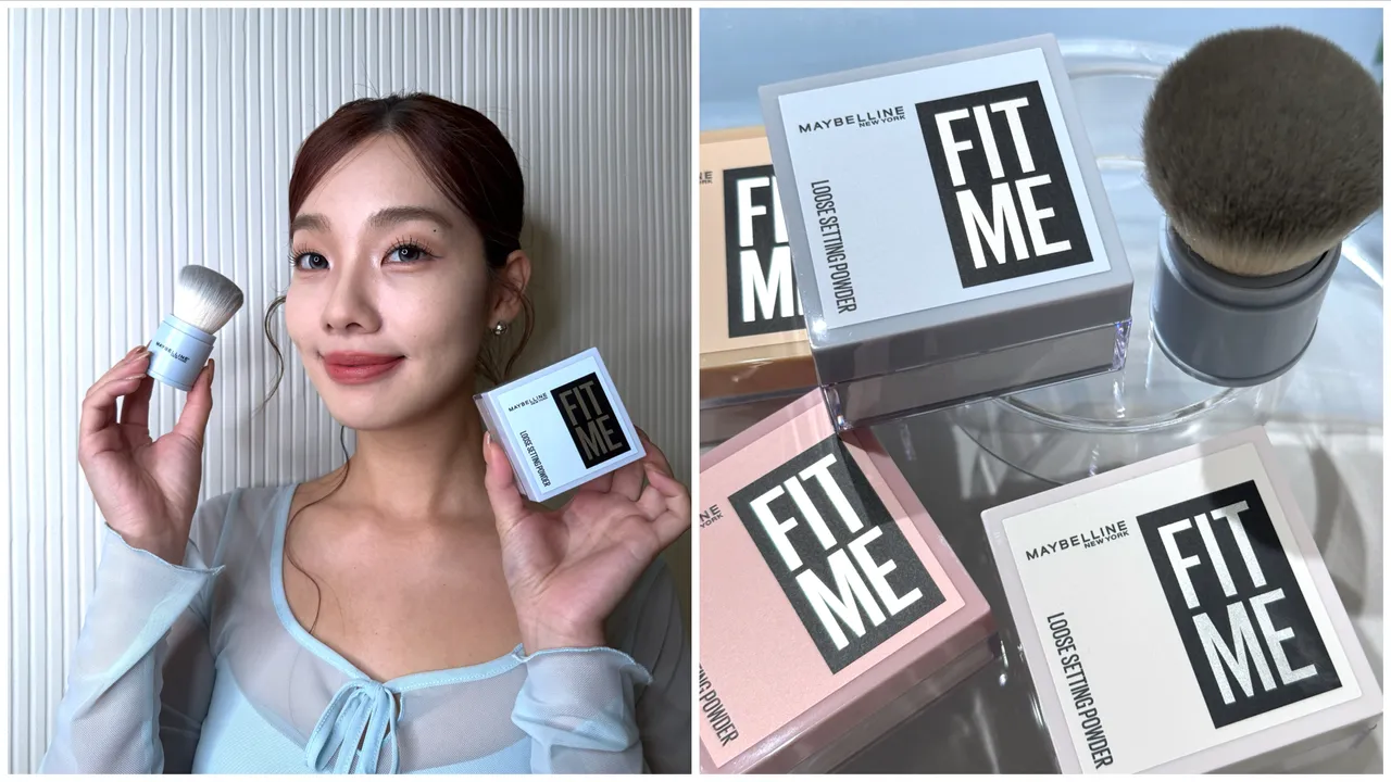 Maybelline推出全新FIT ME輕嫩透薄紗蜜粉，主打色為#寶寶藍。張家玲攝