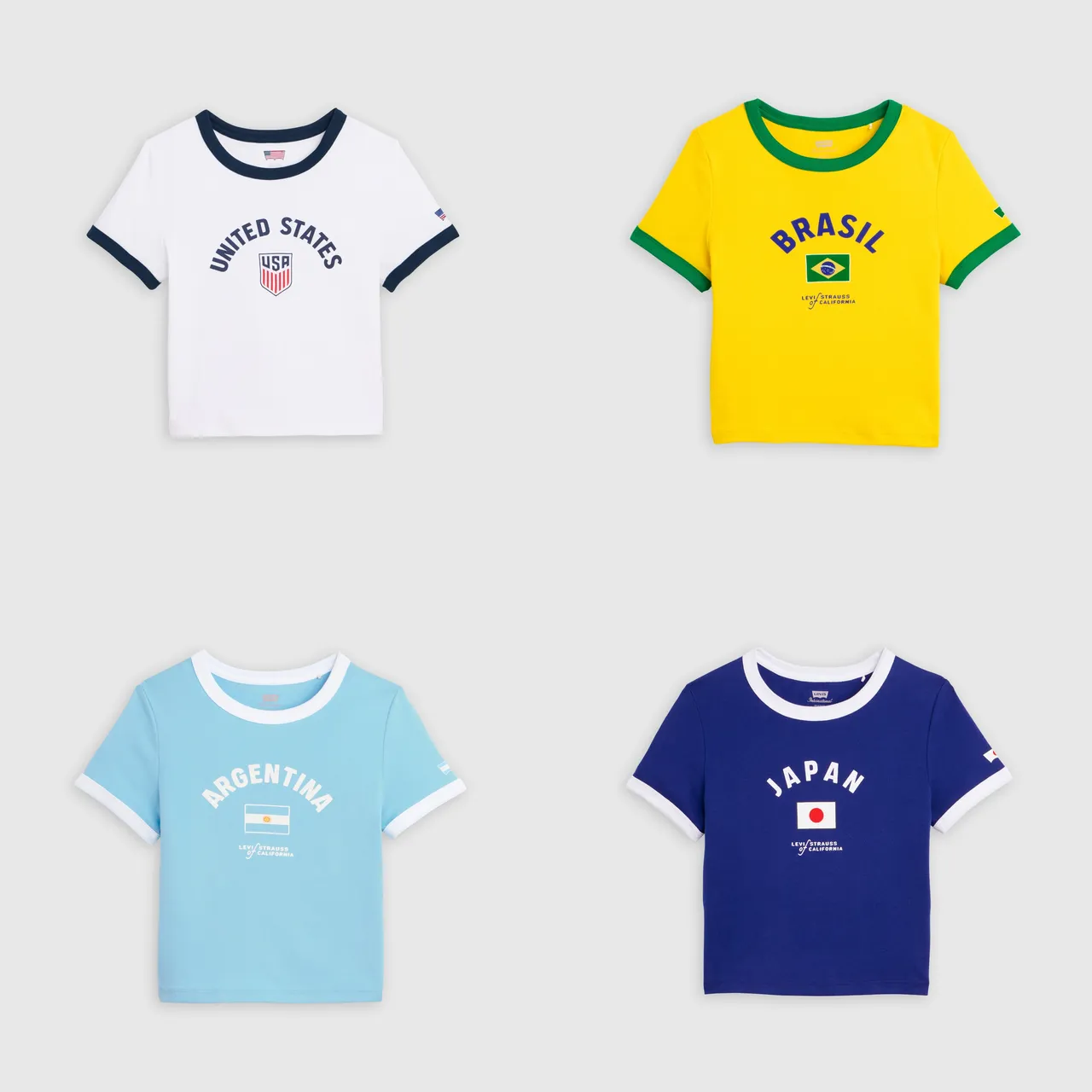 Levi's復古滾邊短版Tee，各1900元。品牌提供