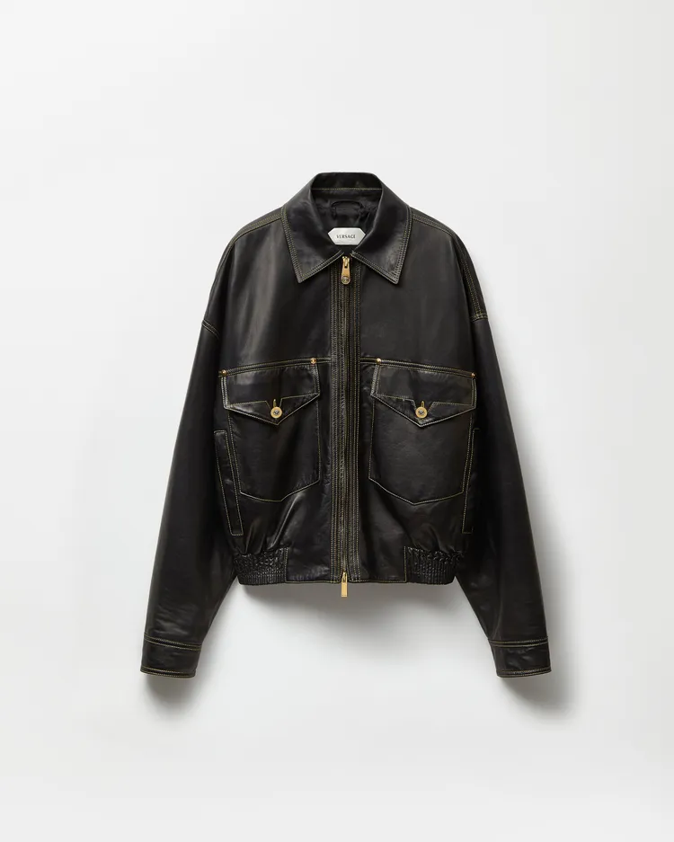VERSACE La Vacanza納帕皮革束口短夾克，14萬9000元。品牌提供