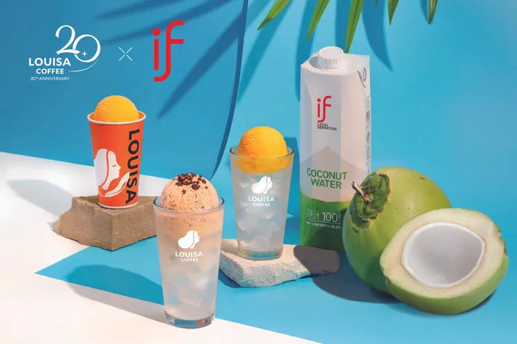 全新夏季限定「椰椰漂浮」系列飲品。路易莎咖啡提供