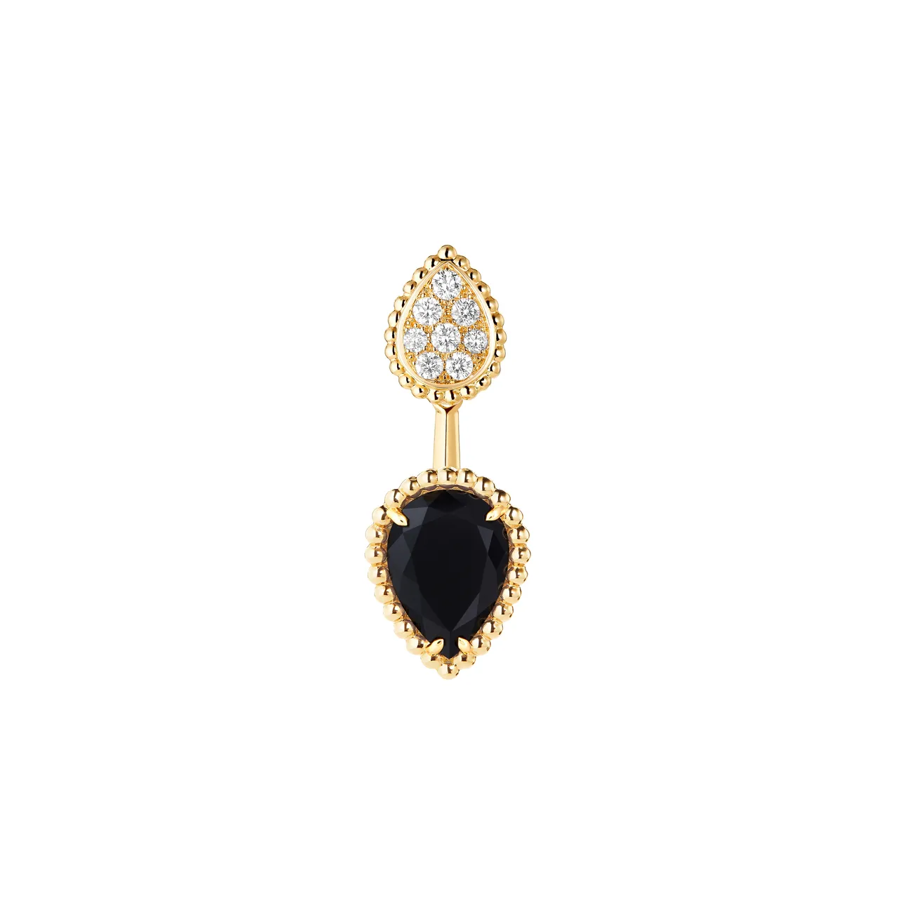 BOUCHERON Serpent Bohème系列耳釘，黃金750材質，鑲嵌鑽石、縞瑪瑙，13萬8000元。品牌提供