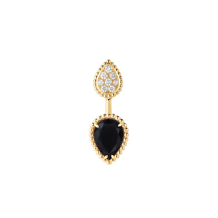 BOUCHERON Serpent Bohème系列耳釘，黃金750材質，鑲嵌鑽石、縞瑪瑙，13萬8000元。品牌提供