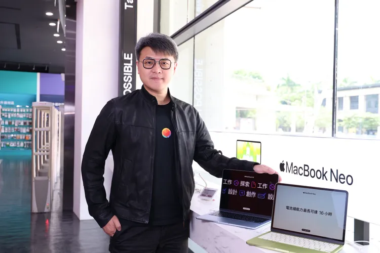 林東閔表示，台灣大開賣Mac不只是多賣一台電腦，而是補上Apple生態圈關鍵拼圖，也讓「OP享樂生活」擴大非手機終端布局，分散手機新機市場波動壓力。莊宗達攝