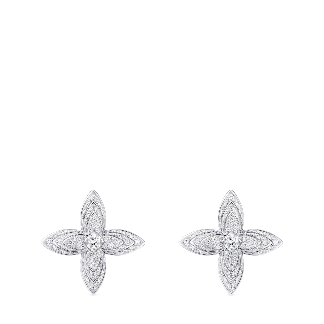 LV期間限定店獨家商品，Idylle Blossom白K金配鑽石耳環，78萬5000元。品牌提供