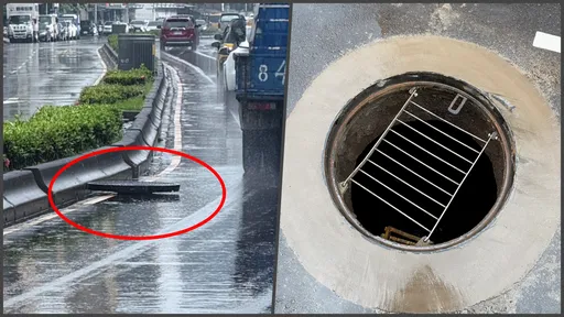 午後對流強降雨襲北市　人孔蓋噴飛釀3車爆胎
