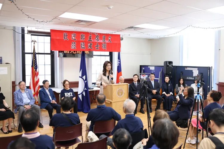 國民黨鄭麗文主席於台北時間6月5日，訪美拜會波士頓紐英崙中華公所。國民黨提供