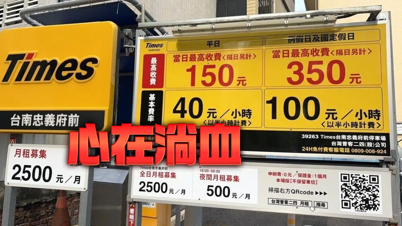 停車新天價「每小時120元」　連假遊台南看清楚