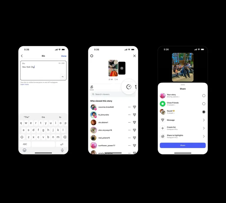 Instagram Plus提供個人簡介字體、限時動態觀看名單搜尋與多組分享對象等功能，讓用戶可更細緻管理個人檔案與限動互動。IG官網