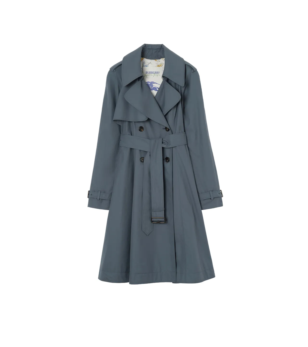 Burberry航海藍長版熱帶Gabardine材質Pembury風衣，11萬9000元。品牌提供