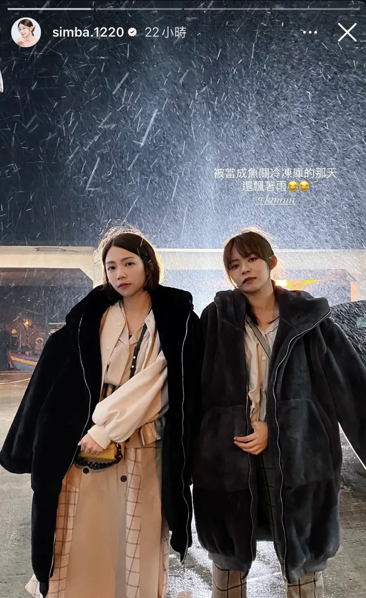 曾智希曬照補充拍攝冷凍庫戲當天還飄雨。翻攝自曾智希IG