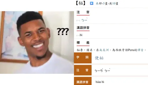 驚！「便祕」正確讀音讓人崩潰　祕魯竟唸ㄅㄧˋ魯