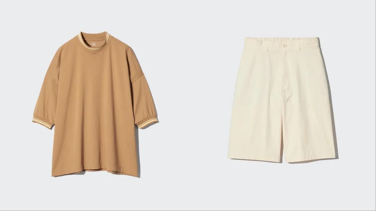 UNIQLO F.RISSO 2026夏日膠囊系列SUPIMACOTTON寬版T恤（左）590元、寬版短褲（右）990元。品牌提供