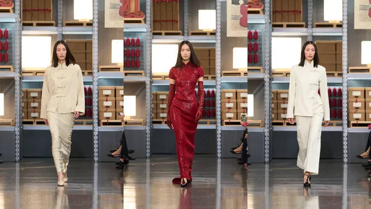 Max Mara 2027 Resort系列也出現旗袍、盤扣等東方古典元素。品牌提供